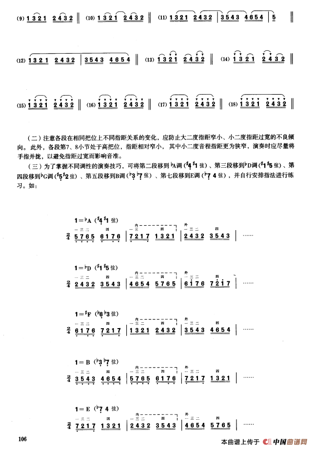 二、音型模进练习（二胡音阶练习）