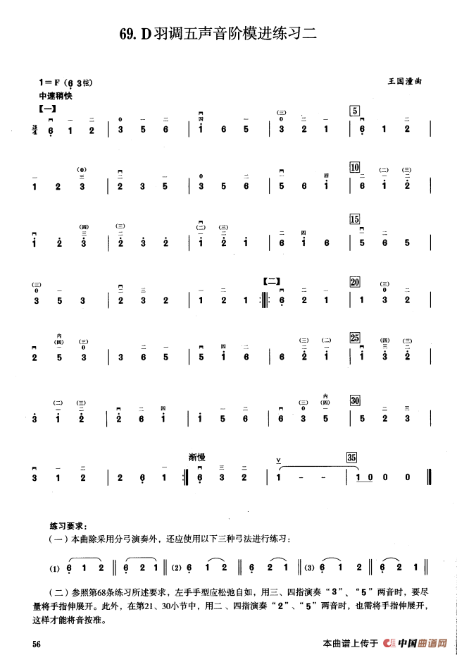 四、F调音阶与音型模进练习（二胡音阶练习）