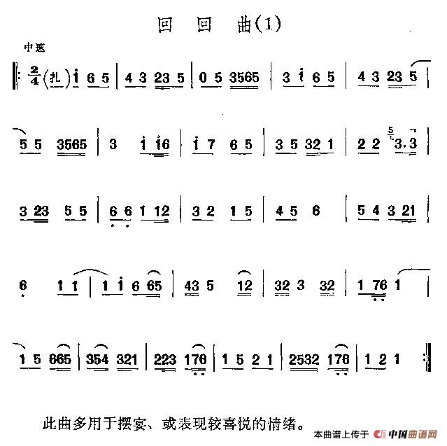 京剧西皮曲牌：回回曲